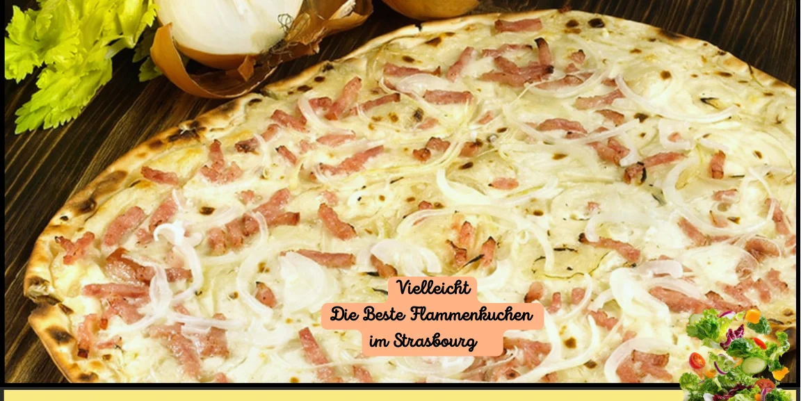 Tarte flambée présentée dans le menu
